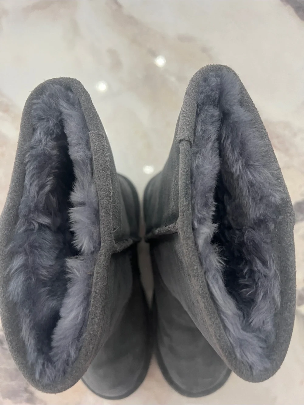 BearPaw Women's Plush Grey Shearling Lined Footwear
